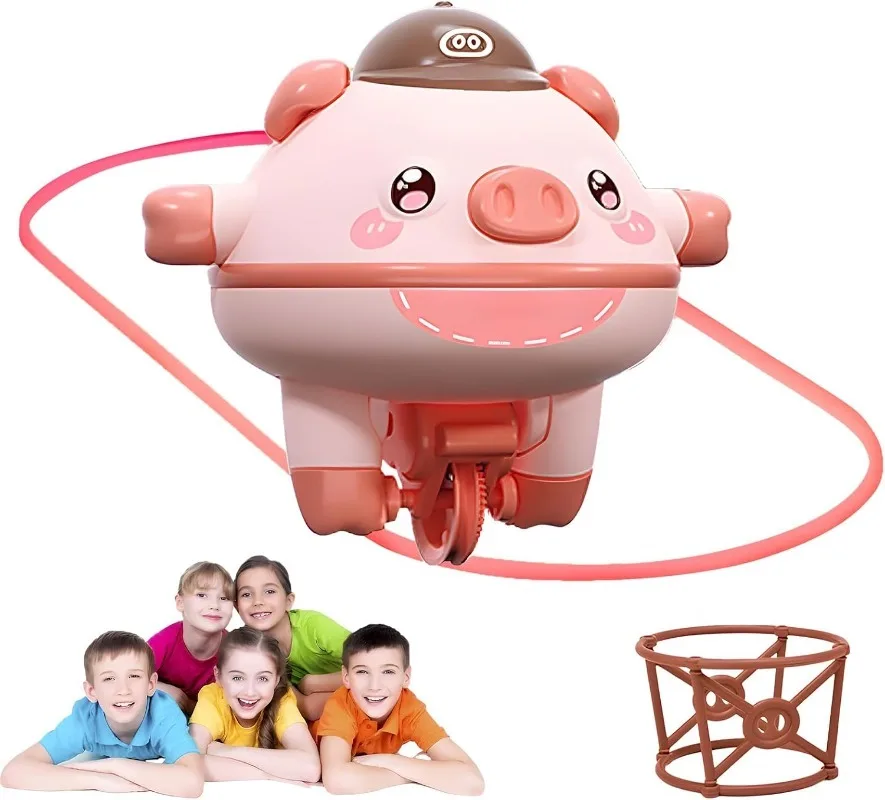 Children\'s Rolling Balance Play Novel Rope Walking Rolling Unicycle Acrobatics Rolling Balance Pig for Children Over 3 Years Old