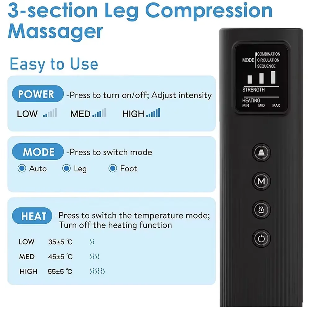 Air Compression Circulation Leg Massager Pneumatic Massage Boots Lymphedema Drainage Release For Athletes