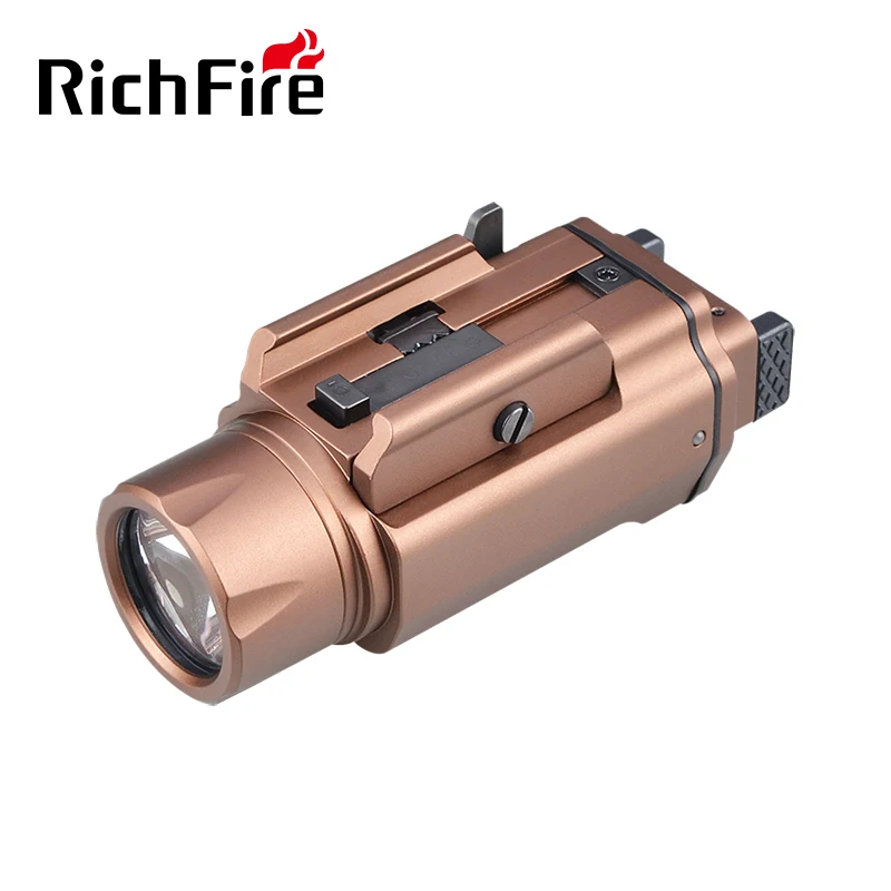 Richfire SFD-080 자기 충전식 권총 손전등 1913 및 GL 레일 용 글록 토러스 용 1600 루멘 전술 총 라이트