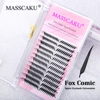 Pestañas Fox Comic Spire de nueva generación, pestañas naturales rizadas C D, extensiones de pestañas profesionales prefabricadas para fanáticos de MASSCAKU