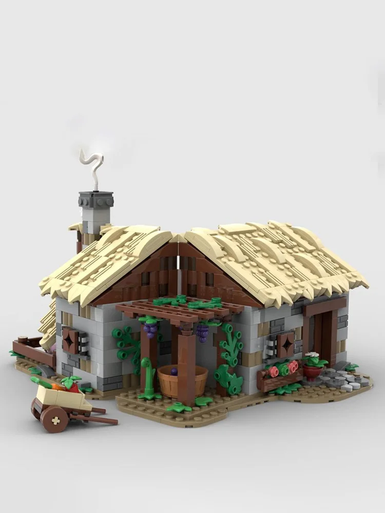 Medieval Farmhouse Building Kit - 619 Piece Block Set, DIY Assembly Toy, Perfect Holiday Gift for Architecture Aficionados