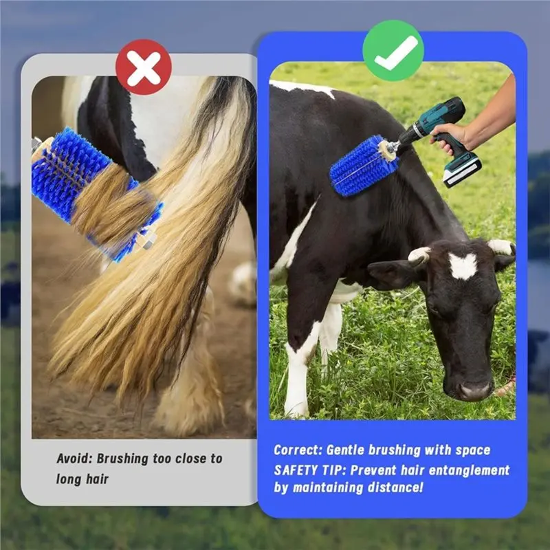 B23B 2 Pcs Mini Roto Brush For Livestock, Drill Brush Attachment