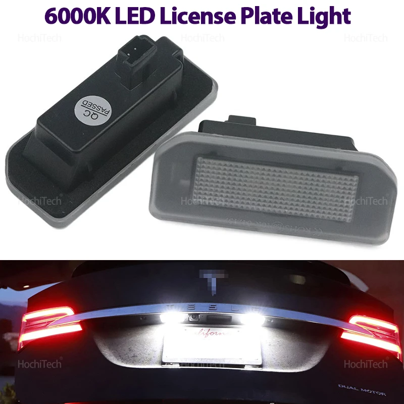 2PCS Durable White Canbus Rear License Plate Tag Lights LED 6000K White for Tesla Model 3 2017-2020 Model Y 2020 2021 2022