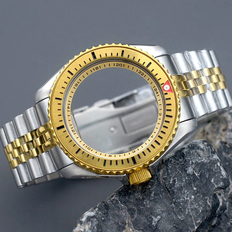 

SKX007SKX009 Gold Watch Case and Bracelet Fit NH34 NH35 NH36 7S 4R Automatic Movement Stainless Steel SKX007SKX009 Watch Case