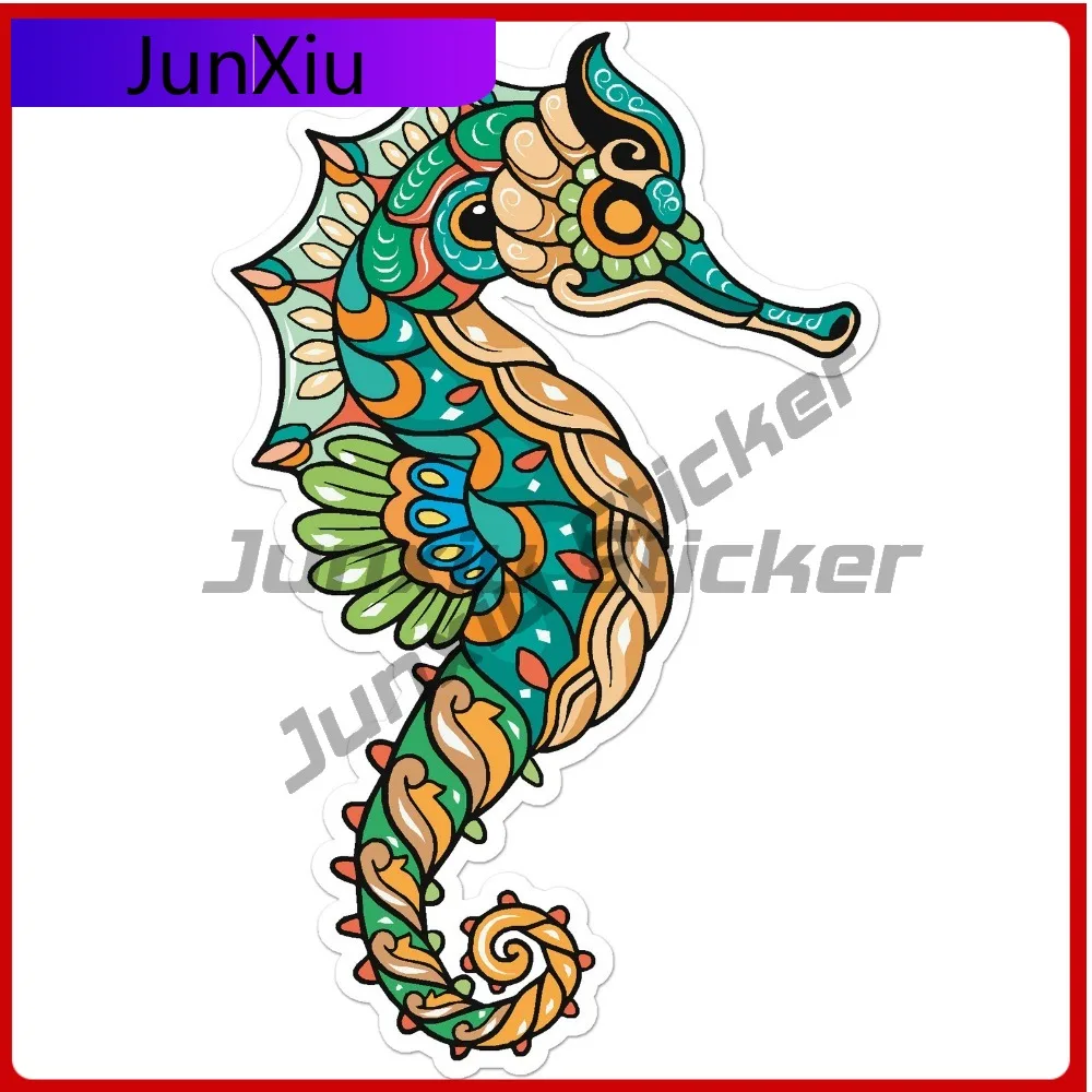 

Colorful Seahorse Design Funny Top Quality Scratch Resistant Classic Car Decal Accessory Waterproof Vinyl Laptop Window Bumper