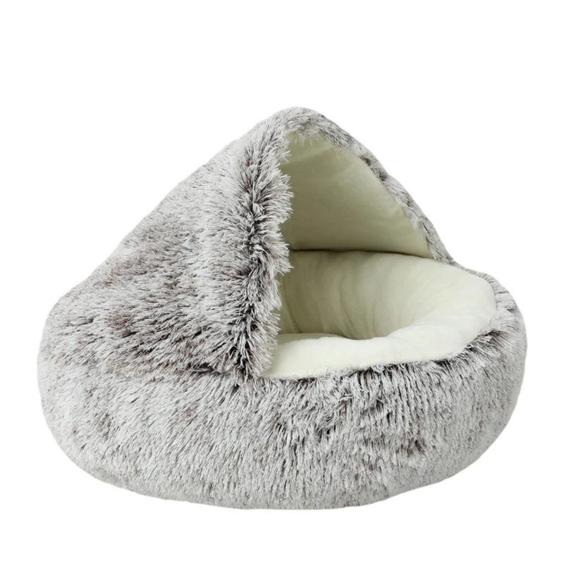 40-100cm Round Pet Bed for Large Dog Bed Super Soft Cat Bed Long Plush Dog House for Medium Dog House Winter Warm Sleeping