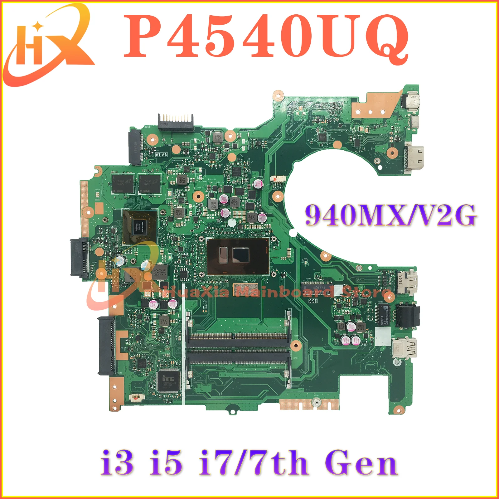 P4540UQ Mainboard For ASUS PRO P4540U PU554U P454U P4540 Laptop Motherboard i3-7100U i5-7200U i7-7500U 940MX 100% Test OK