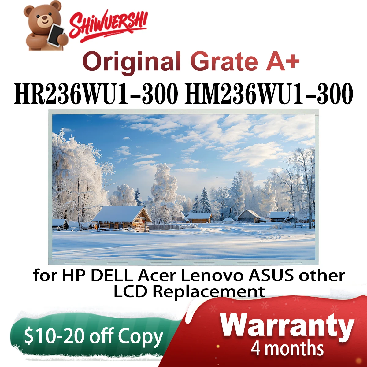 

Оригинальный новый HR236WU1 300 HR236WU1-300 HM236WU1 300 HM236WU1-300 23,6-дюймовый IPS 30 контактов FHD для Lenovo для HP ЖК-дисплей