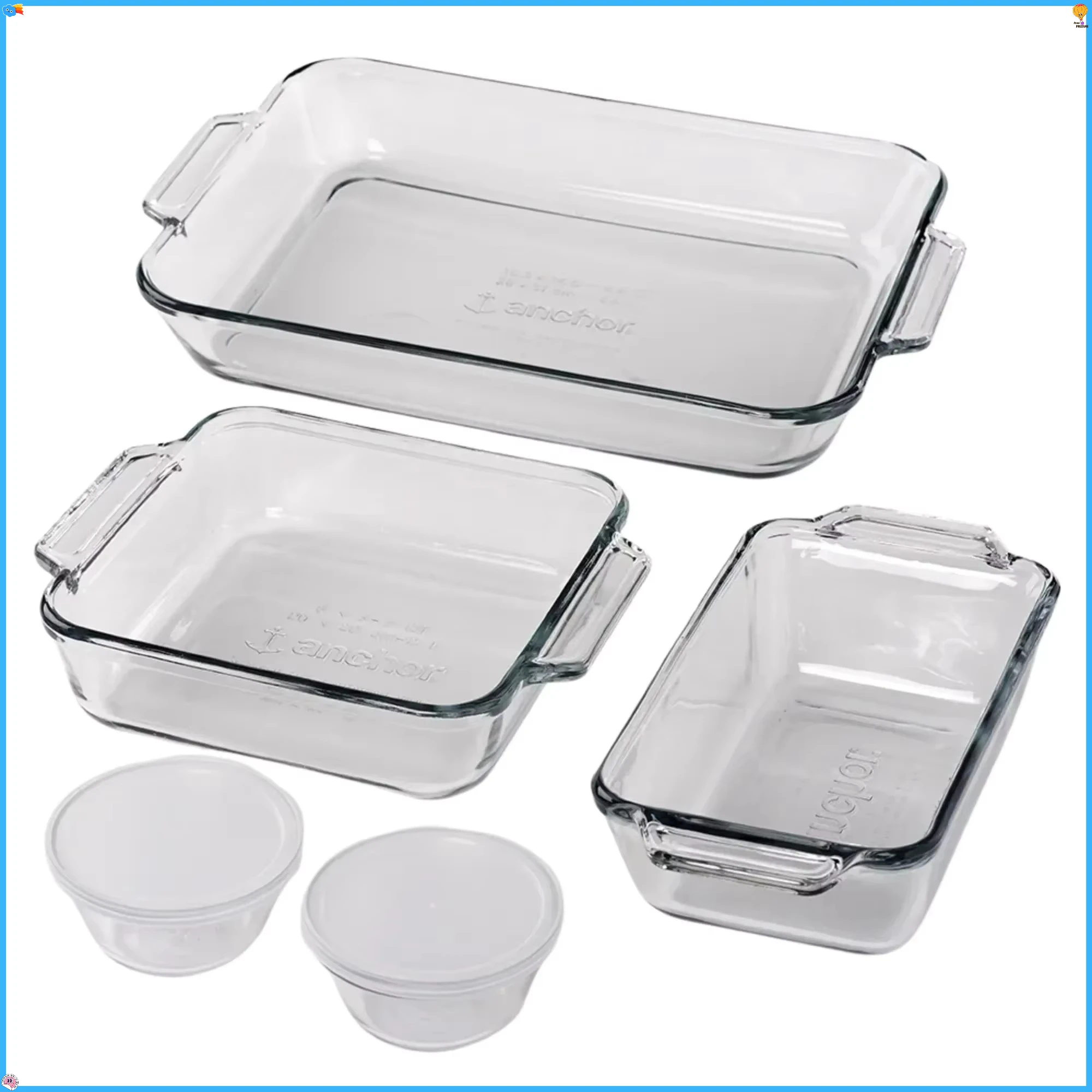 7-Piece Glass Bakeware Set Oven Safe, Baking Dish Set for Cooking Roasting & Serving, Microwave Dishwasher Safe