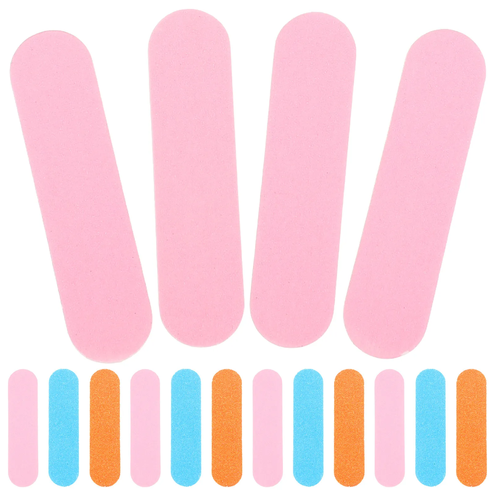 100Pcs Wooden Mini Nail Files with Rounded Tips Colorful Printed Design for Natural False Nails Nail Extensions Manicure Buffing