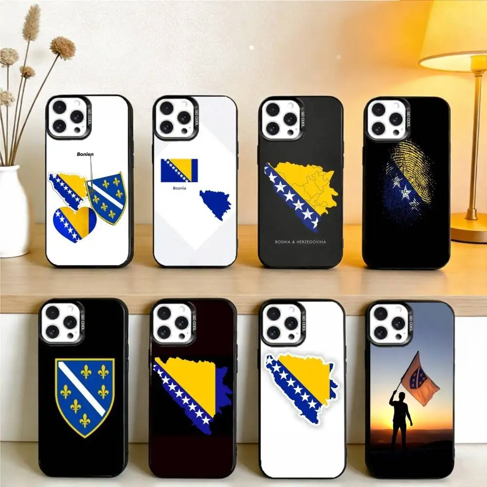 

Bosnia Herzegovina Map Phone Case For iPhone 16,15,14,13,12,17,Pro,MAX Black Matte Shockproof Cover