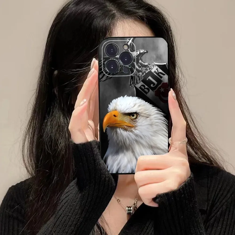 Eagle Phone Case For iPhone 16 15 14 13 12 11 Plus,Pro Max,XS,X,XR,SE,Mini,8,7 Soft Silicone Black Cover