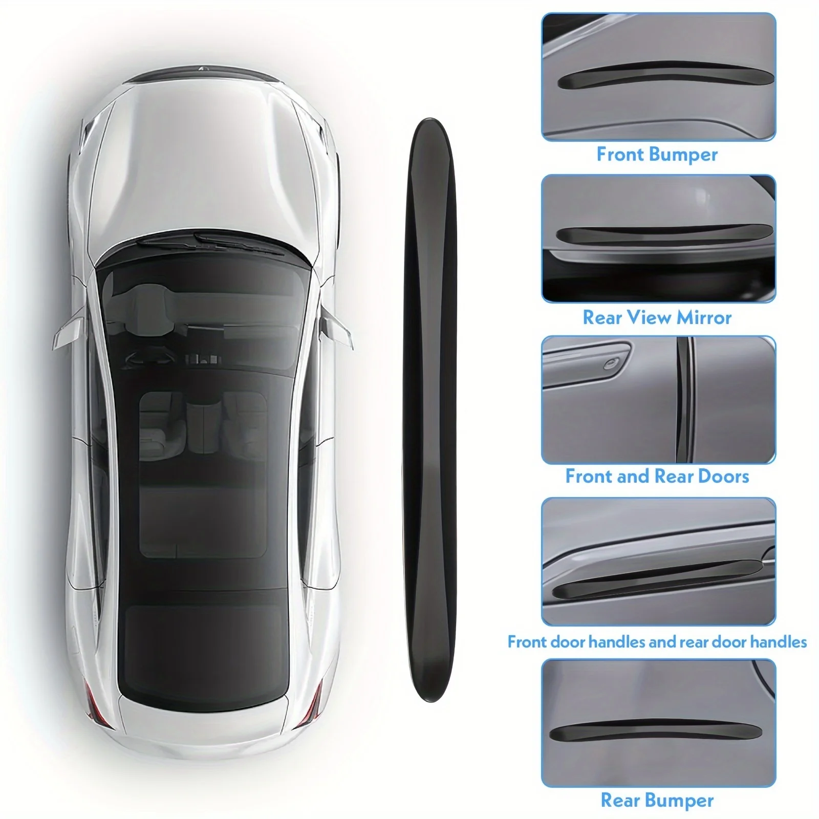 

6PCS Automotive Body Safety Protection Sticker Transparent Anti-Collision Strips Simple Car Door Edge Anti-Scratch Protection
