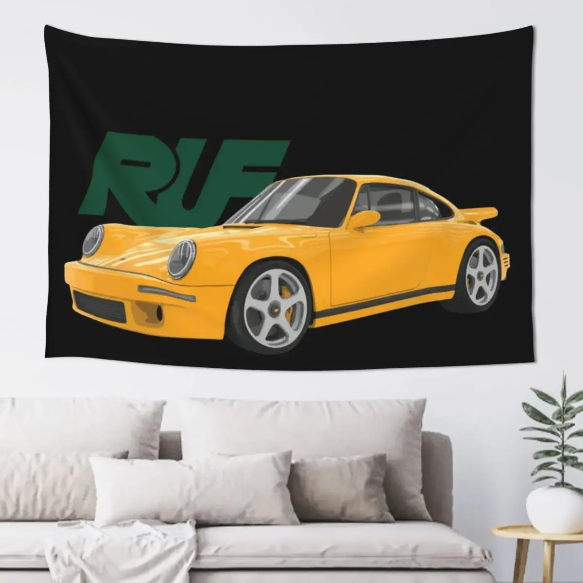 Ruf CTR high performance sports car German automobile YELLOW BIRD Tapestry Wall Decoration Items Decorations For Room Tapestry