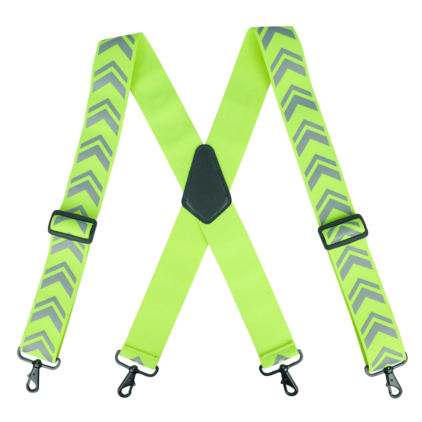 KUNN 2 Inch Reflective Safety Suspenders with Hi Viz Strip X Back Work Suspender