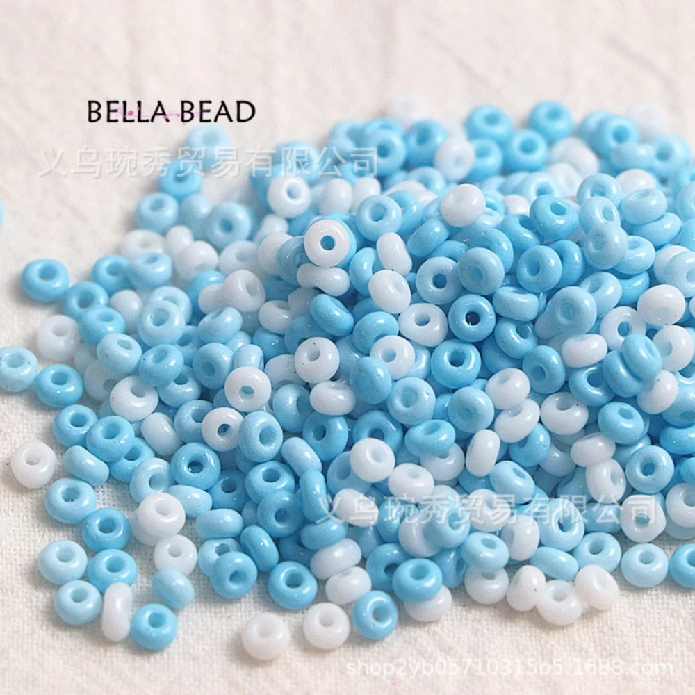 Perles de riz en verre pour la peinture à l'huile, beignets monochromes, perles de roue, perles de bricolage faites à la main, bracelets en vrac, colliers, 3mm, 4mm