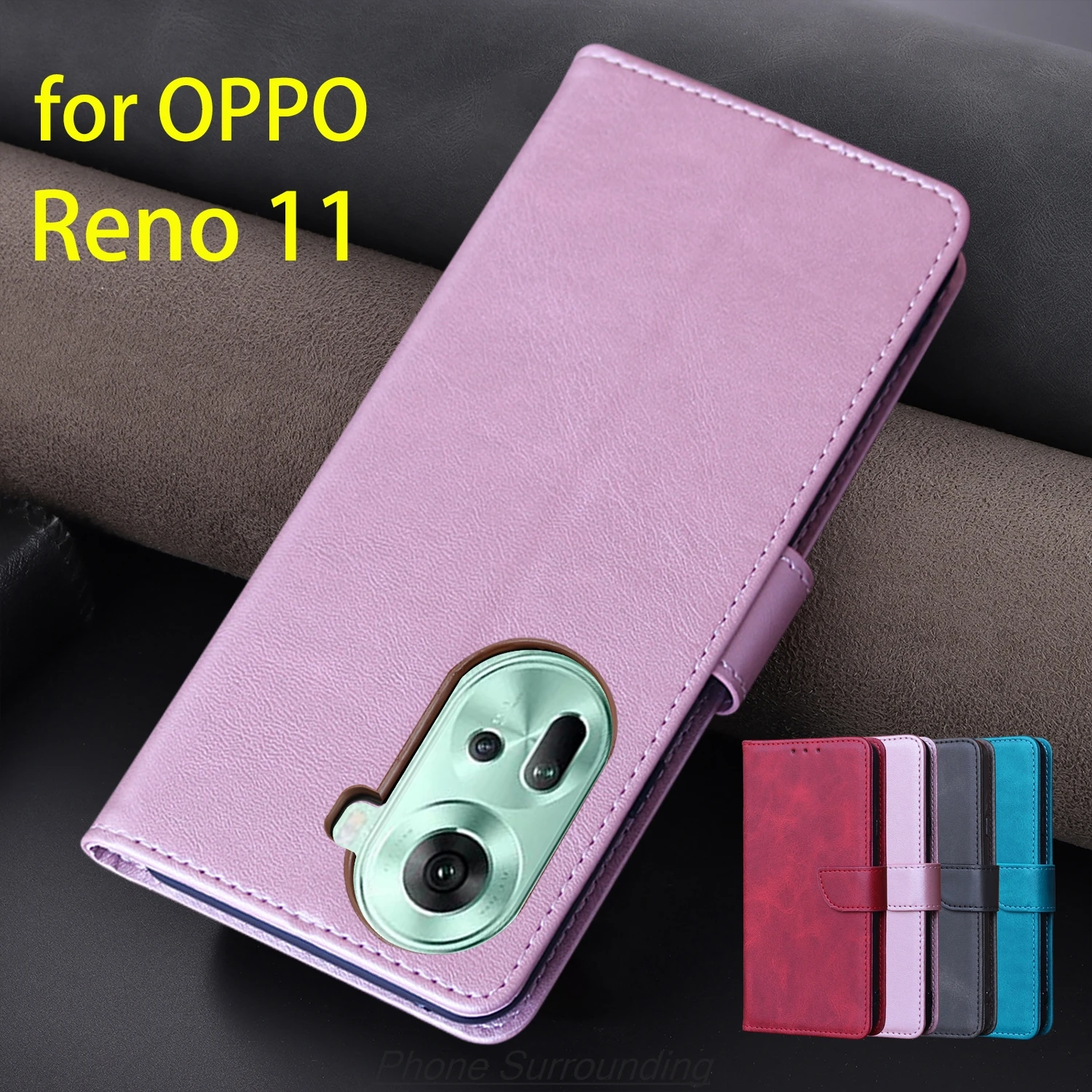 

Чехол-бумажник из искусственной кожи с откидной крышкой для OPPO Reno 11 5G / Reno11 5G Global EUR RUS Версия Сумки Защитная кобура Fundas Coque