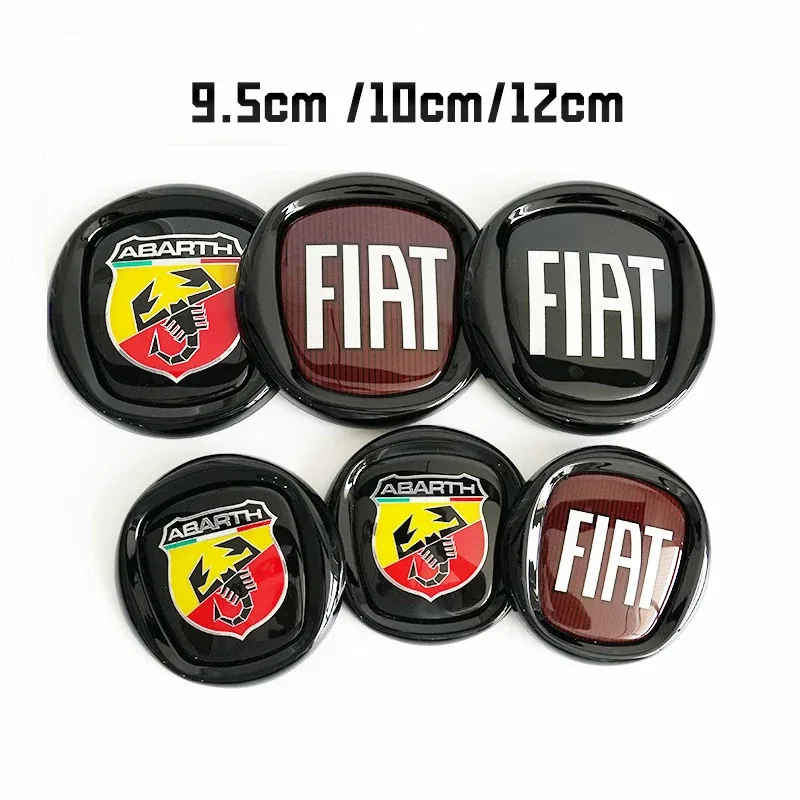 Car Front Rear Logo Grille Emblem Accessories For Fiat Abarth 500 Tipo FR Panda Argo Punto Doblo Pulse Stilo Palio Pondo Strada