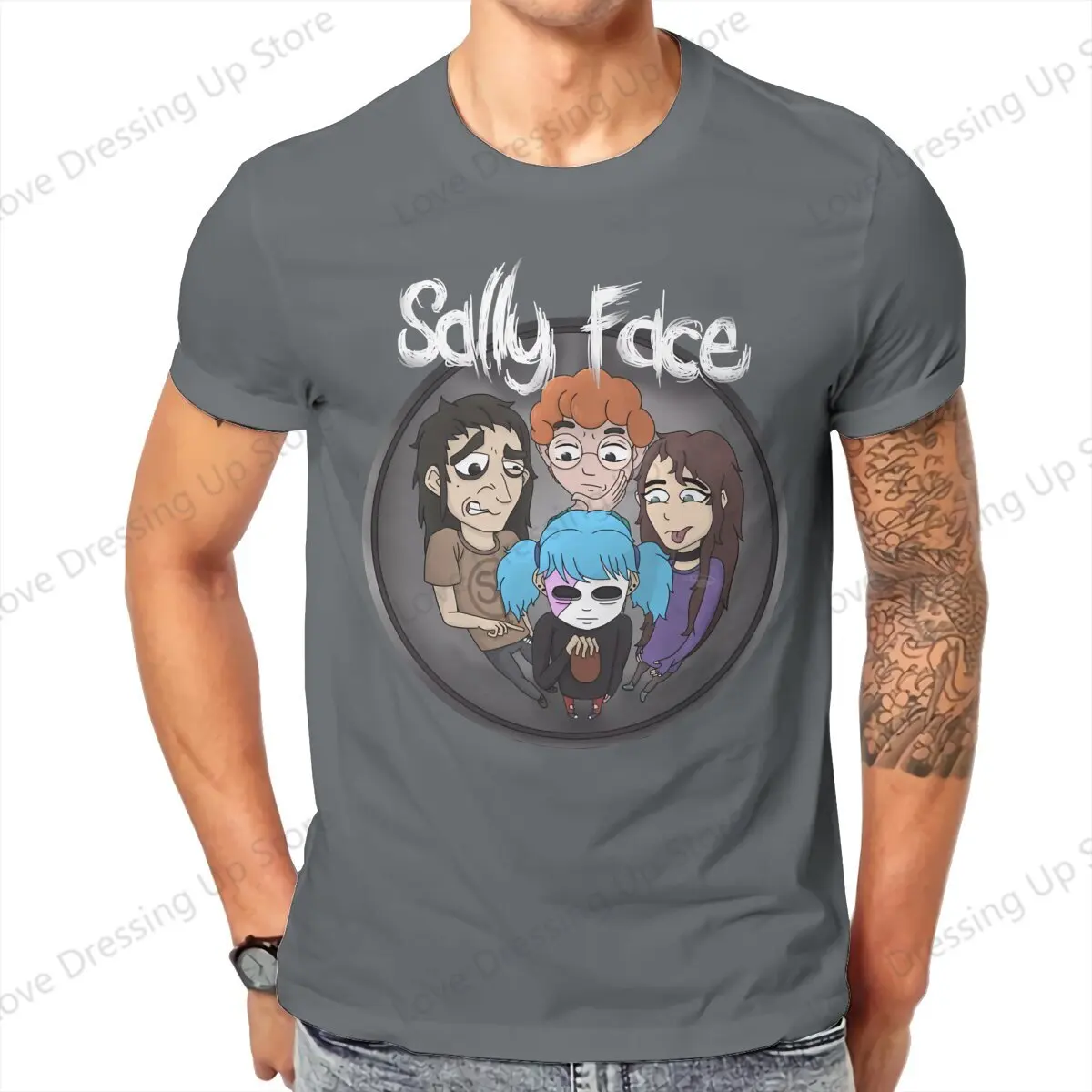 Sally Face Puzzle Game Cotton Short Sleeve T-shirt Men Women Trendy   Summer Creativity  Tops