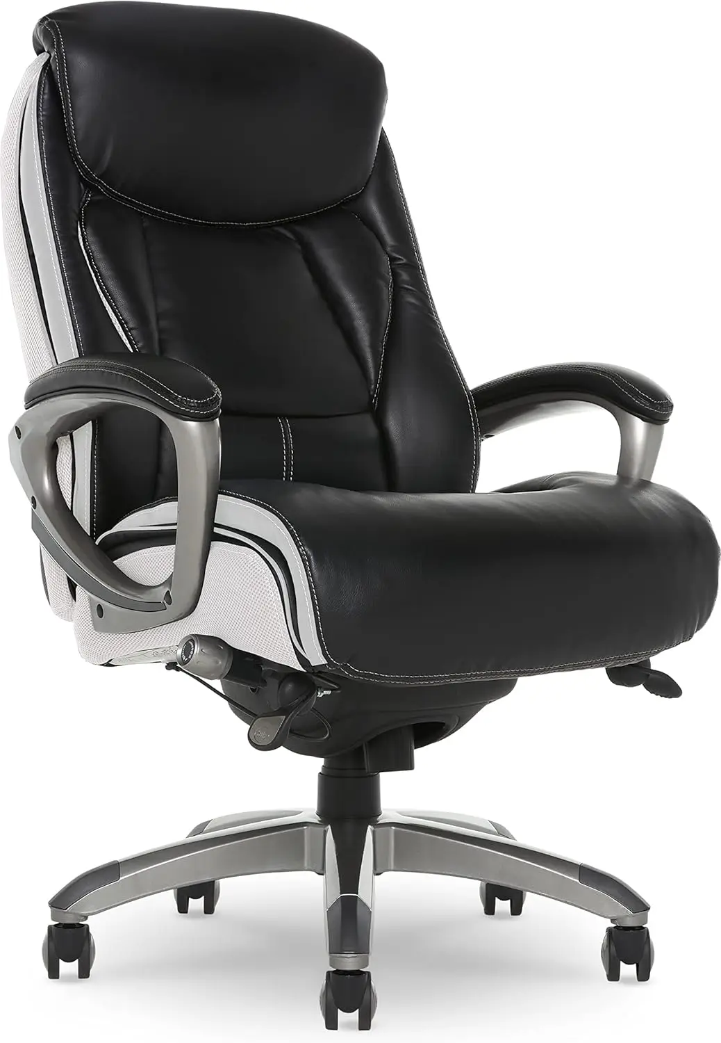 

Serta Executive Office Smart Layers Technology Leather and Mesh Ergonomic Computer Chair with Contoured Lumbar and ComfortCoils