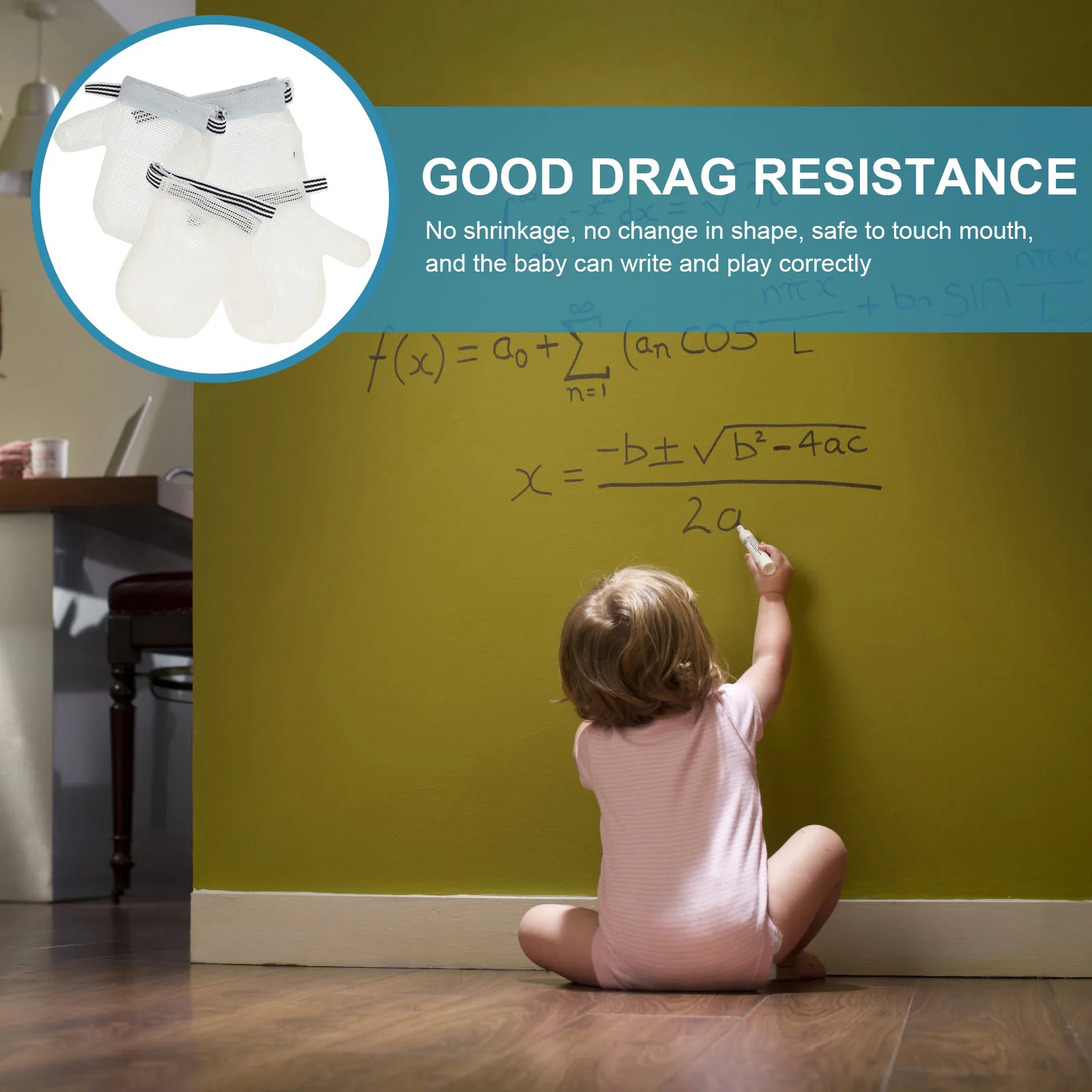 

2Pairs Anti Scratch Finger Guard for Babies Stop Thumb Sucking High Grade Breathable Fabric Adjustable Cuff Infant Protective