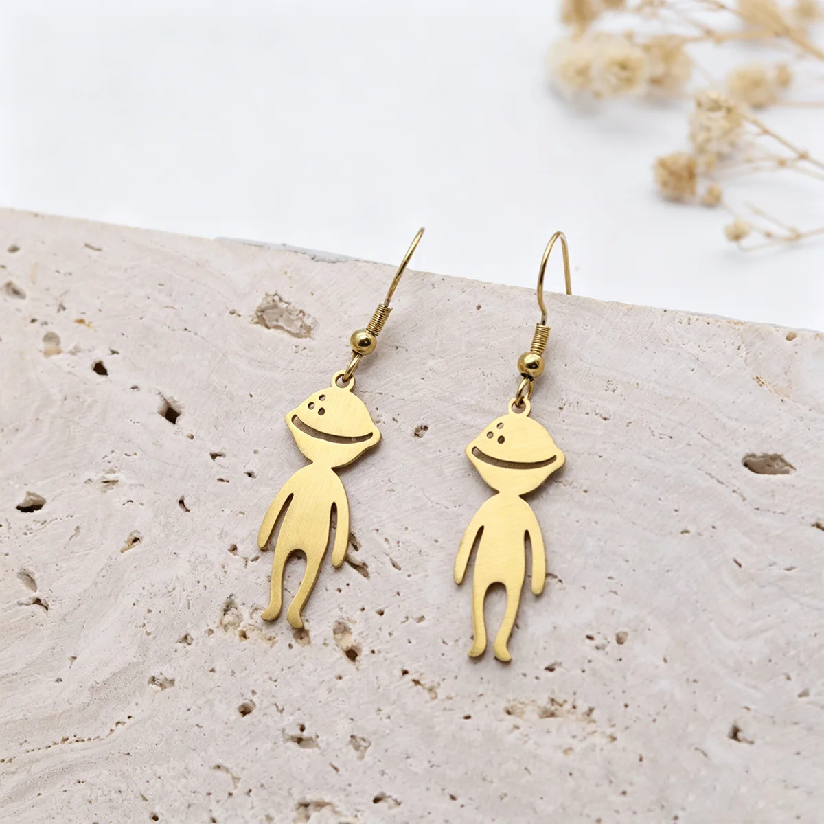 QIAMNI Alien Man Dangle Earrings For Women Men Stainless Steel Astronaut Drop Earring Jewelry Space Civilization Enthusiast Gift