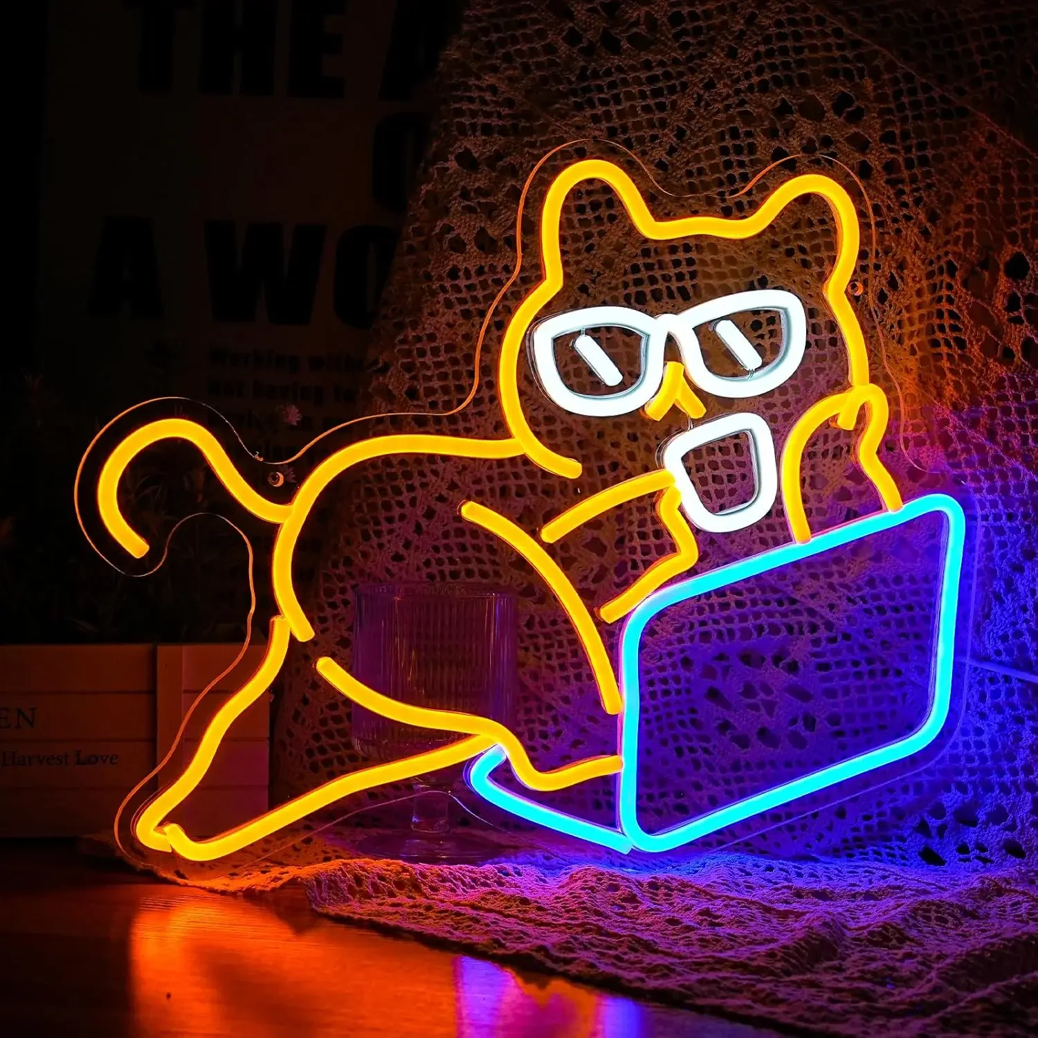 

Lazy Cat Neon Light Dimmable LED Neon Sign Wall Decor for Party Club Bar Hotel Resturant Room Decor Aesthetic Birthday Gift