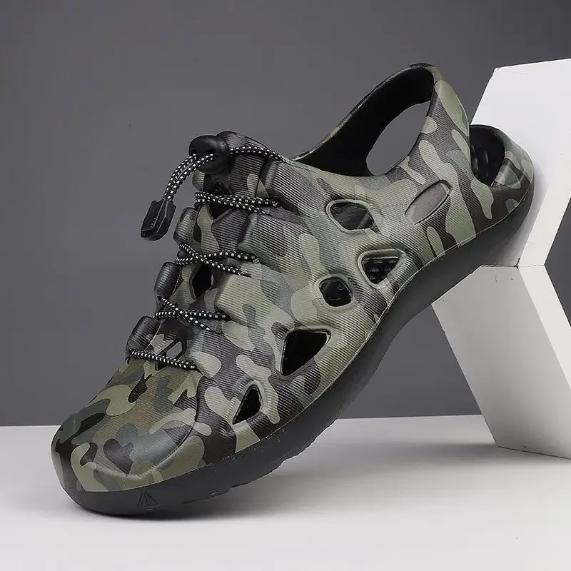 Zapatillas de playa de verano para hombre, zuecos de verano para hombre, sandalias deslizantes para exteriores, calzado para jardín, zuecos de verano para hombre 2025