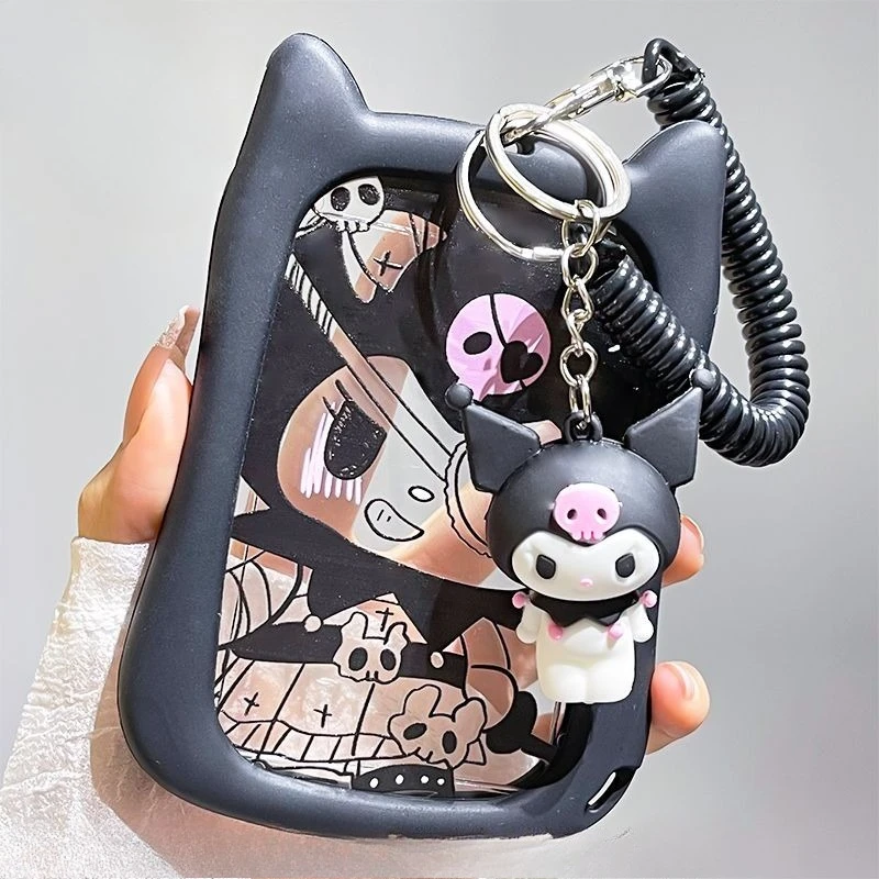

Kuromi Anime Peripheral Card Case Student Personalized Creative Bus Card Campus Access Card Lanyard Protection Case Wholesale
