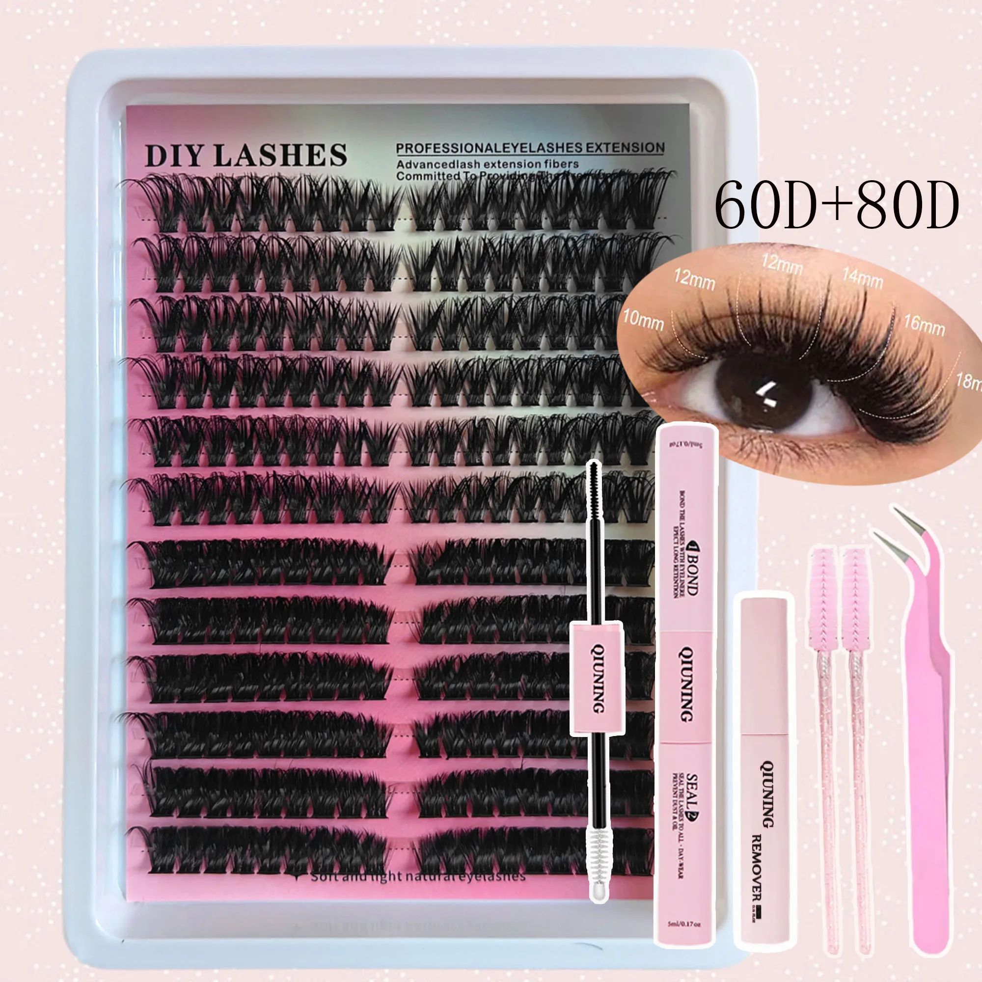 Individual Lash Tray - Kit di ciglia a ciuffetti QIUNING,