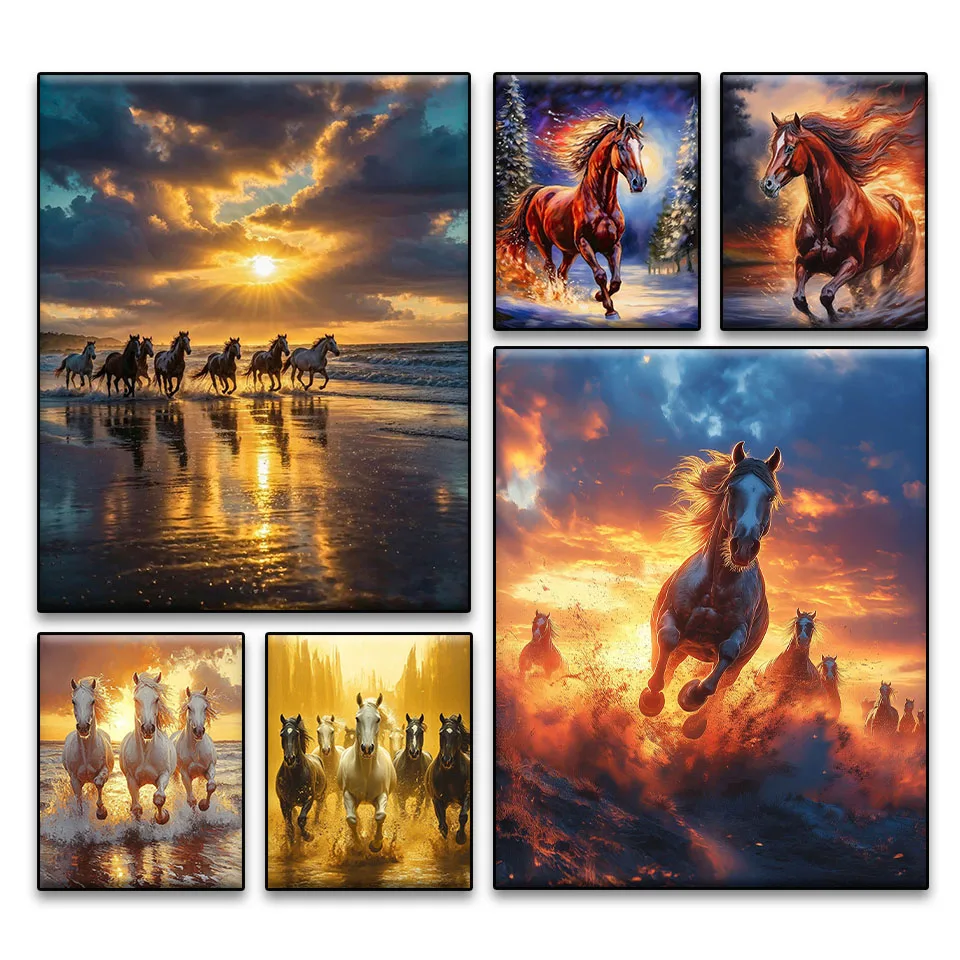 

Diamond Embroidery 5D DIY Horse Diamond Painting Art Kit Square Round Rhinestone Handmade Cross Stitch Mosaic Home Decor Gift