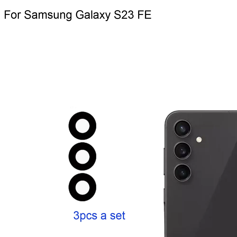 

Набор из 3 предметов для Samsung Galaxy S23 FE, корпус, задняя камера, стеклянные линзы, только S 23 FE, заднее стекло для камеры с клеем