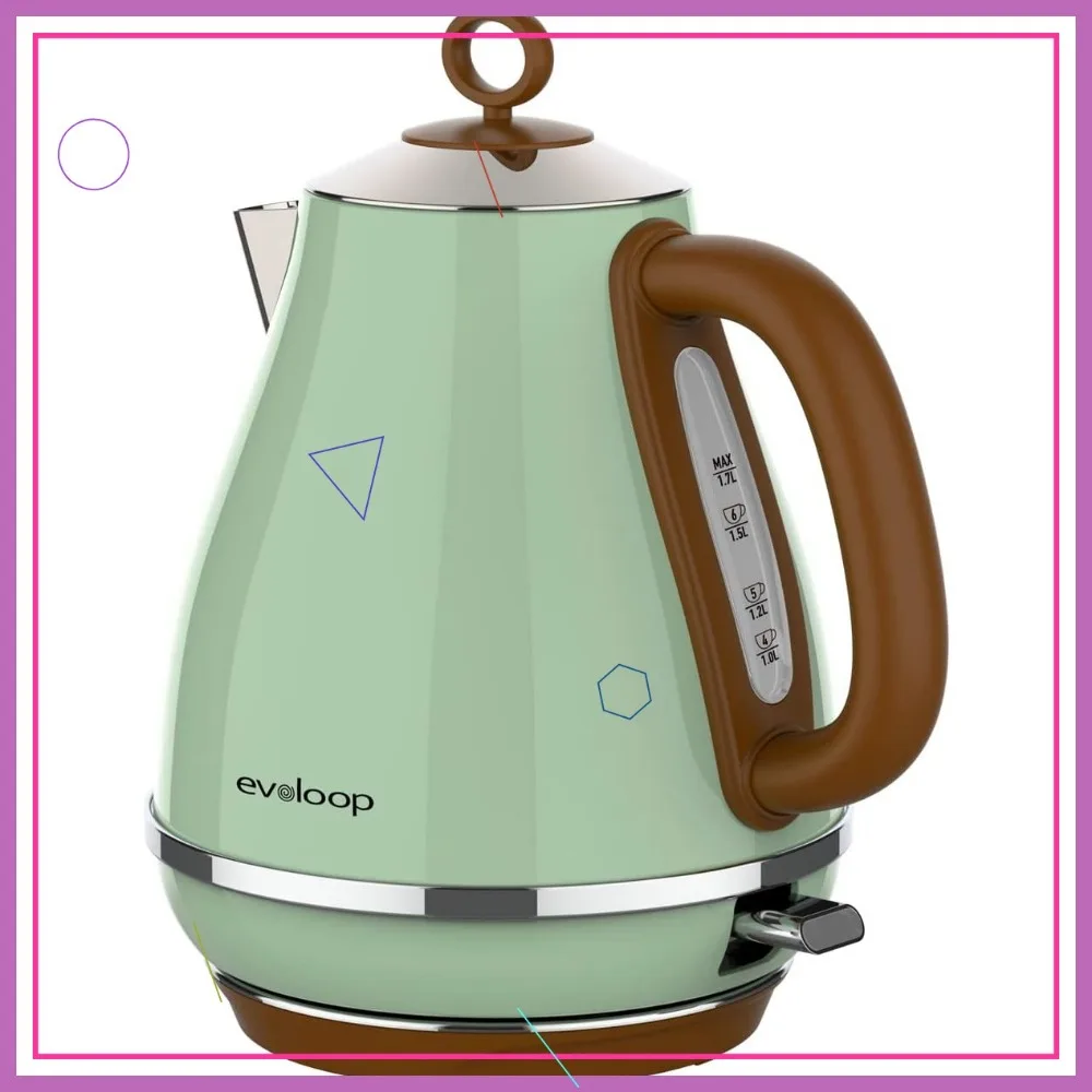

1.7L Electric Kettle, BPA-Free Stainless Steel Teapot with Auto Shut-Off and Boil-Dry Protection, 120V/1500W for Quick Heating