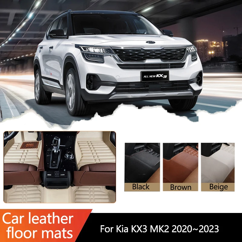 LHD For Kia KX3 Seltos SP2c MK2 2th 2Gen 2020~2023 Car MatsWaterproof Car Mats Floor Tapetes Para Carro Accessories Parts Auto