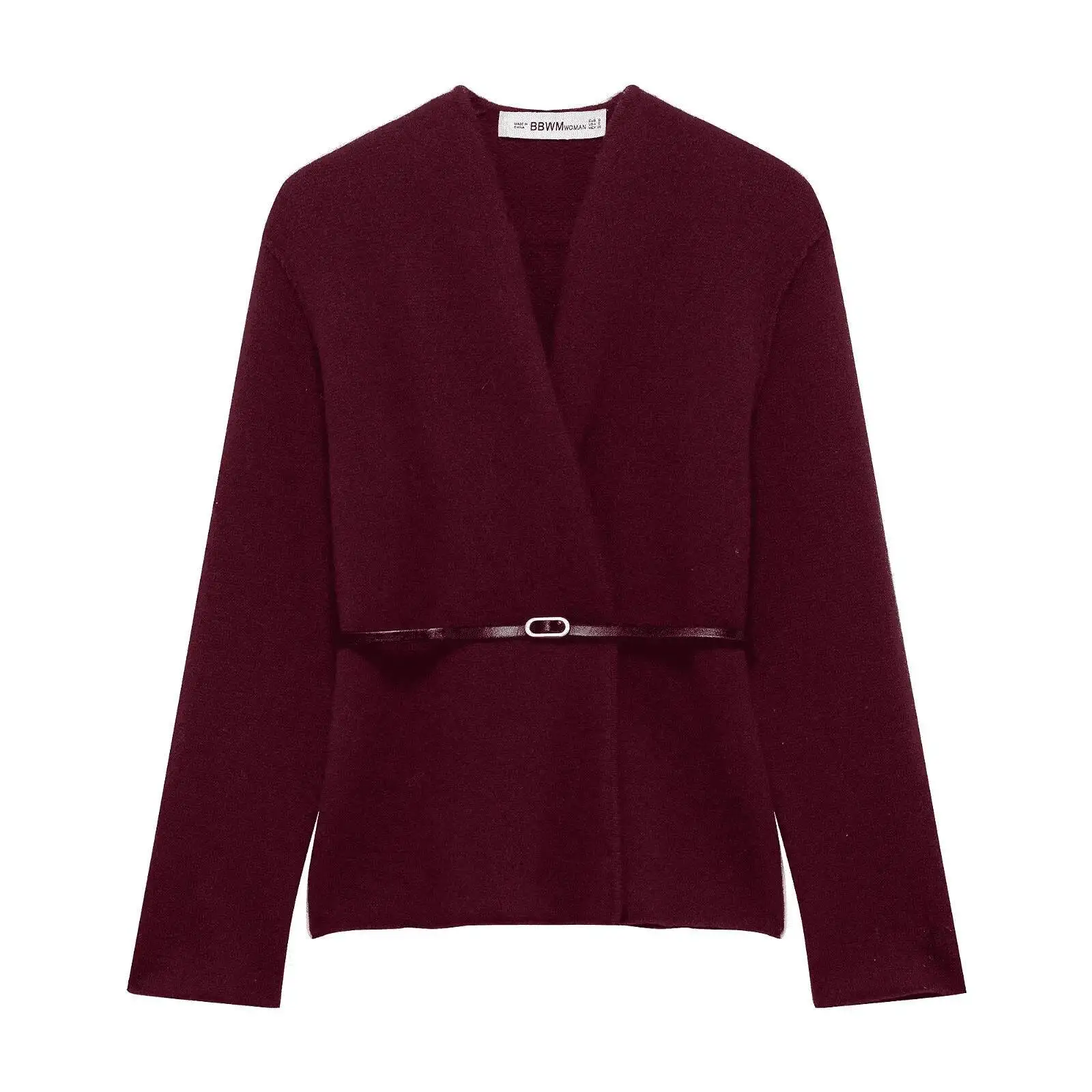 

2025 Women's Two Tone Elegant Street Style Jacket With Belt Coats & Jackets For Women Long Sleeve Outerwears