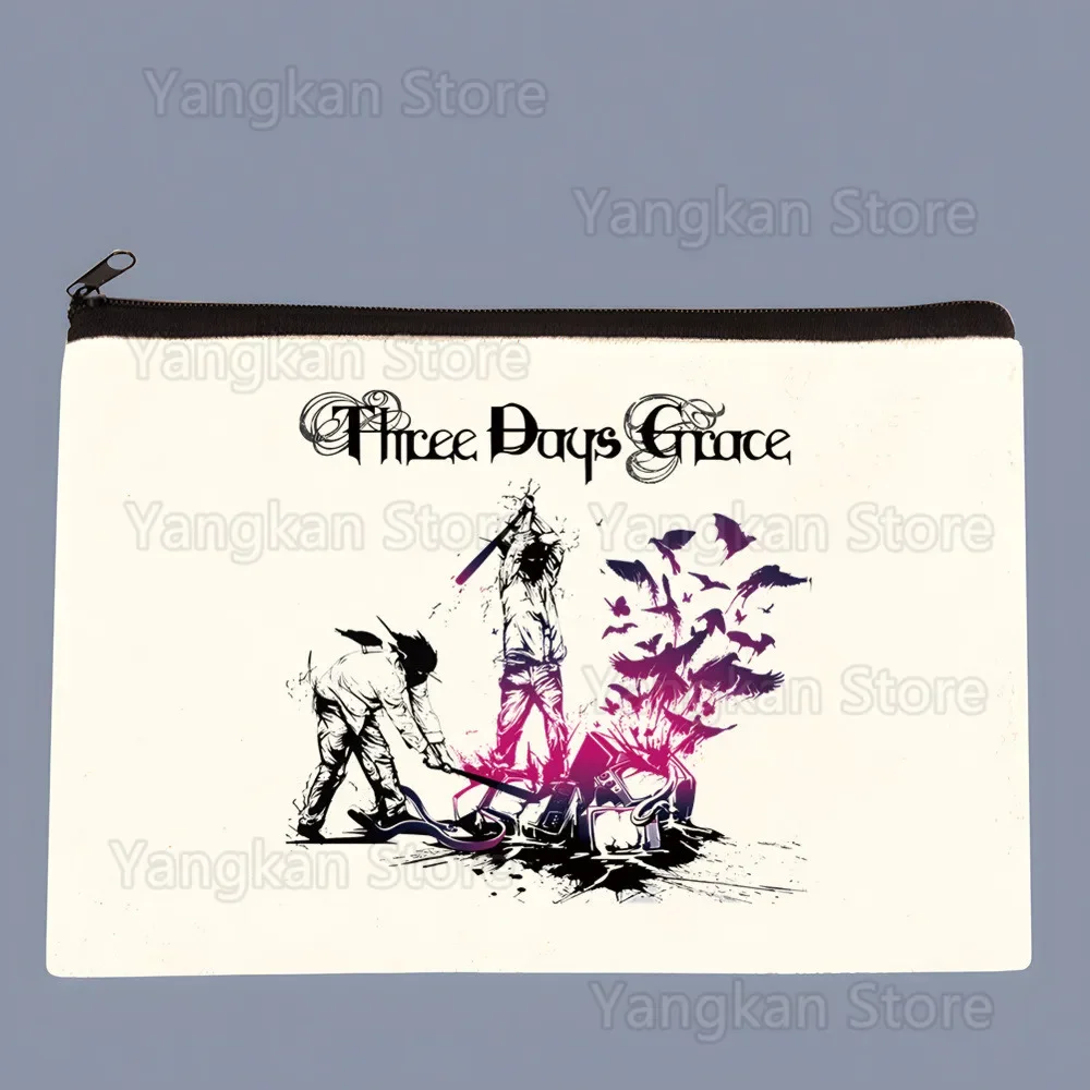 Portmonetka z płótna Three Days Grace, personalizowana portmonetka, ilustracja, etui na klucze, prosta mała torba z materiału, nowa kreatywna portmonetka.