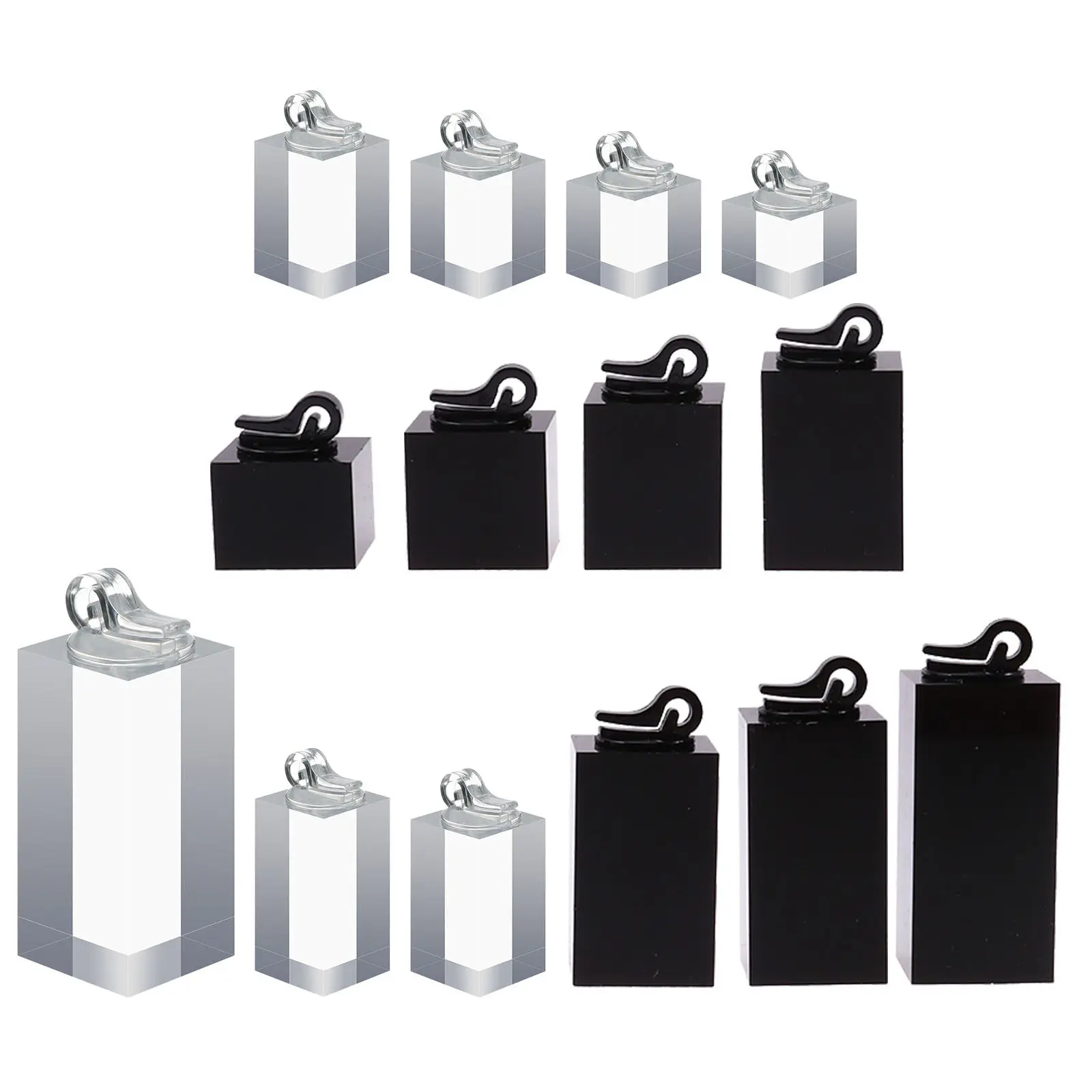 14Pcs Clear Acrylic Ring Display Unit Jewelry Stand Holder Showcase Organizer for Retail Vendor Wedding Engagement Rings