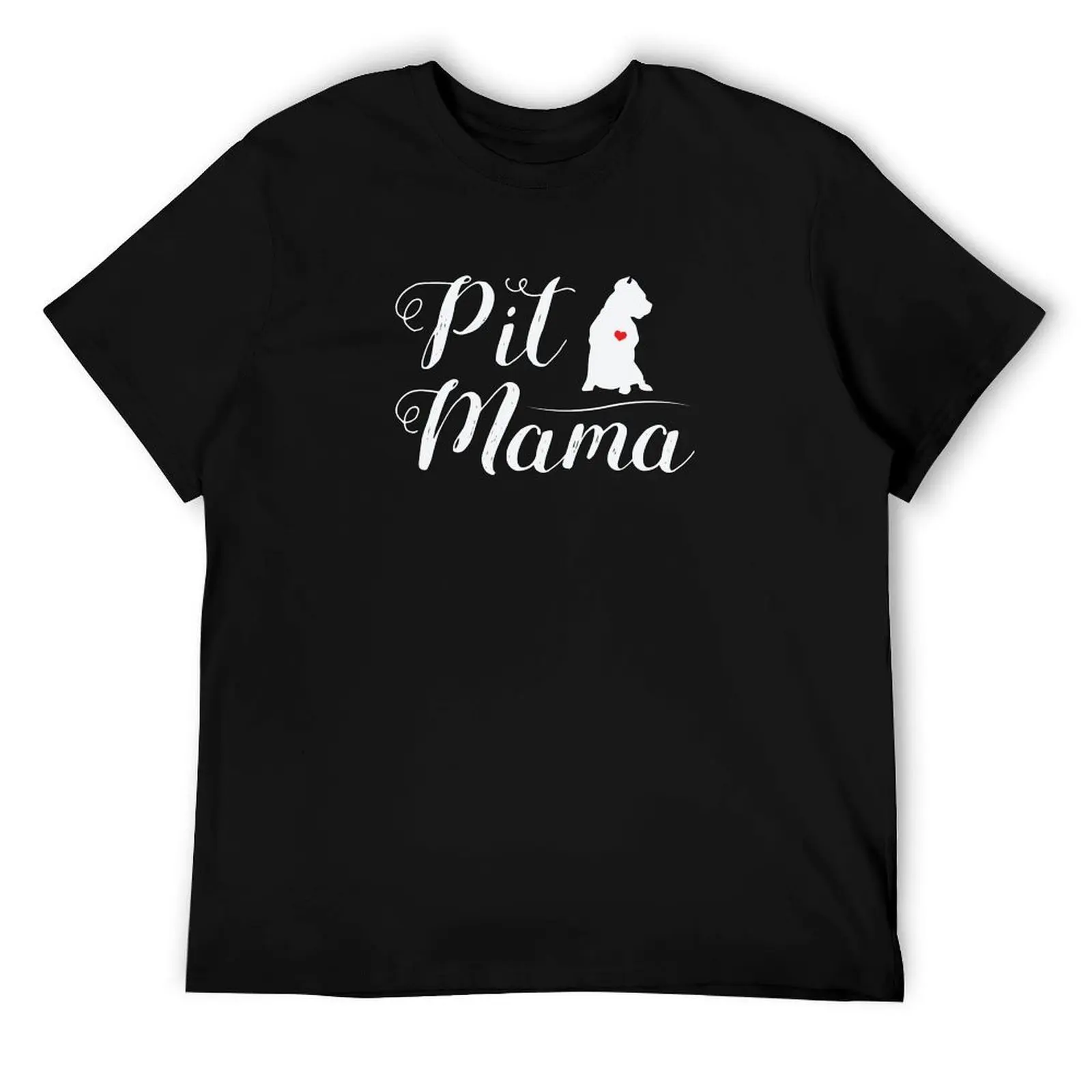 

Pit Mama Pitbull Dog T-Shirt cotton tshirt 100% black cotton t-shirt plain for man package T-Shirt