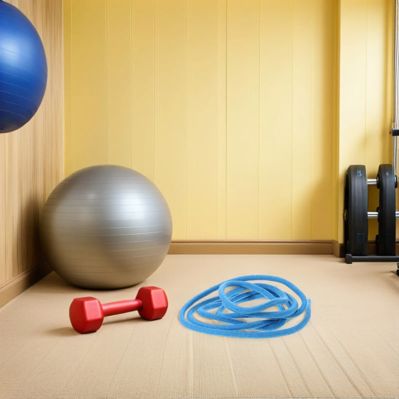 Cuerda de Gimnasia Rítmica Azul Cielo, Cuerda para Saltar, Entrenamiento Físico, Ejercicio Deportivo en Casa o al Aire Libre