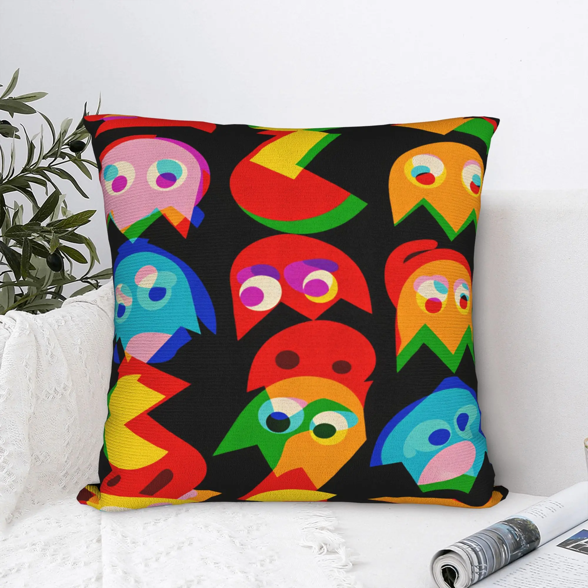 Pac-Man Pillow Cover  Comfy Cushion Cover Novelty Pillow Case For Chair Sofa Home Decor
