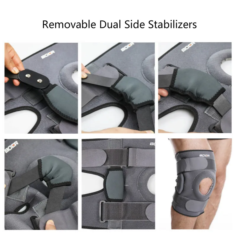 1pcs Hinged Knee Brace Knee Support Gel Patella Knee Pad Guard Protector Strap with Dual Side Stabilizer Meniscus Tear Arthritis