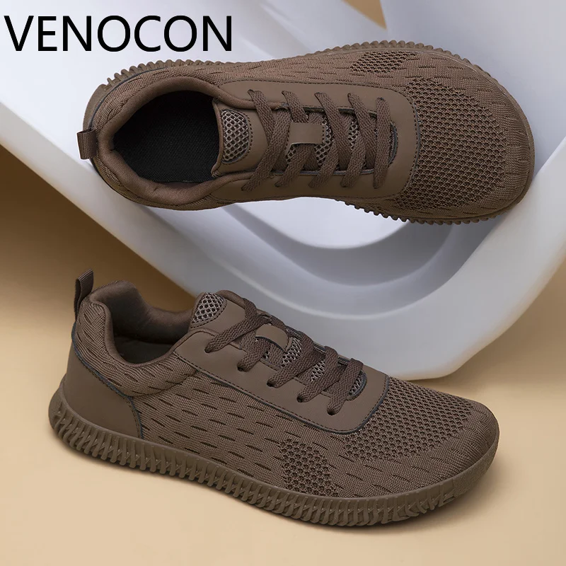 VENOCON Zapatos Minimalistas Barefoot para Hombre, con Puntera Extra Ancha, Zero Drop, Parte Superior de Tejido Transpirable, Zapatillas Deportivas para Hombre y Mujer