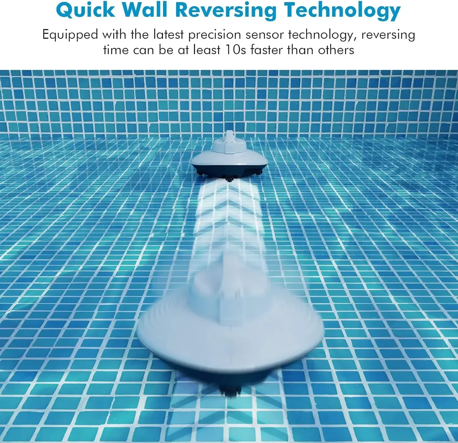 Cordless Pool Vacuum, Robotic Pool Cleaner, Automatic Cleaner Robot Lasts 90 Mins, Powerful