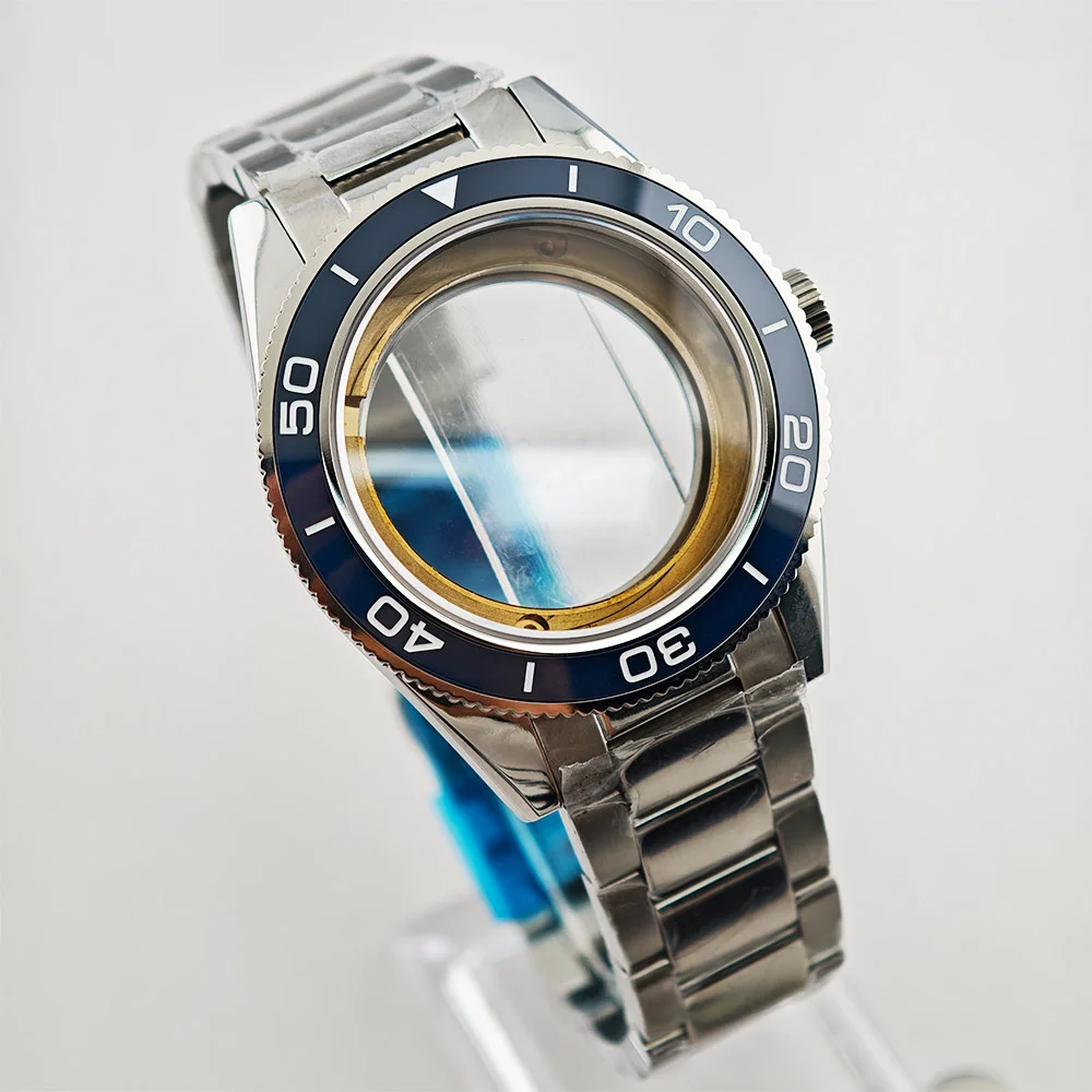 

41.7mm men's silver sapphire glass case suitable for M8215 movement accessories 31mm dial watch case