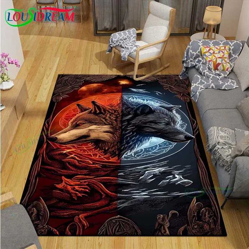 Dywan wilk dywanik dywanik dywanik sypialnia mata do jogi rekwizyty fotograficzne dywan do składania prezent urodzinowy anime dywan