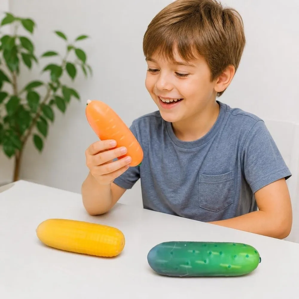 Wax Coating Carrot Squeeze Toys Sound Crispy Kneading Corn Fidget Toy Hand Relax Comfortable Realistic Cucumber Pinch