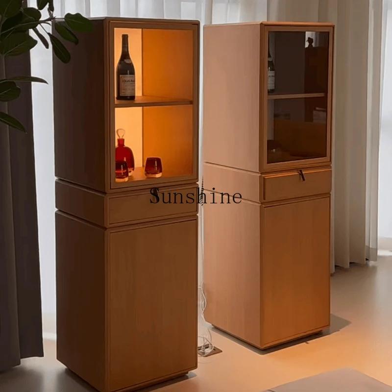 

Light luxury high-end simple Nordic TV side living room with storage bookcase