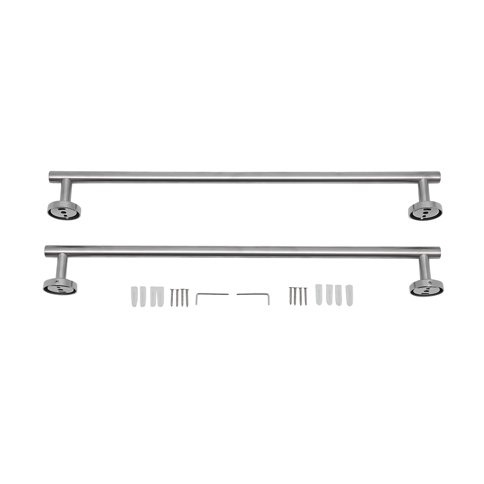 2 Pieces Silver Bathroom Towel Bar, 24 Inch Double Towel Racks, Bathroom Towel Holder Towel Hanger for Bathroom Stainless Steel