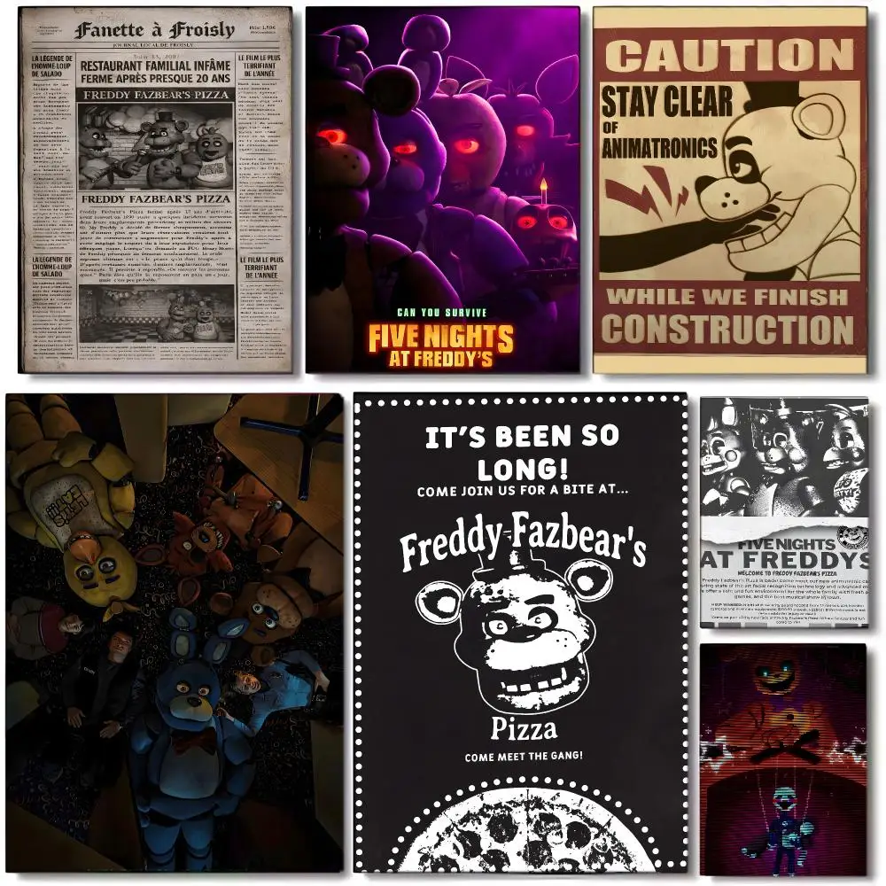 FNAF Retro Game F-Five Nights at Freddy's Poster Wall art print art suitable for living room bedroom bar parlor home decor gift