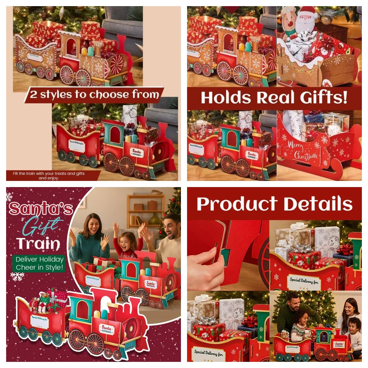 سانتا كلوز هدايا عيد الميلاد قطار اليدوية المحمولة سانتا هدية قطار توصيل عطلة يهتف على نمط عيد الميلاد ديكور الدعائم #1